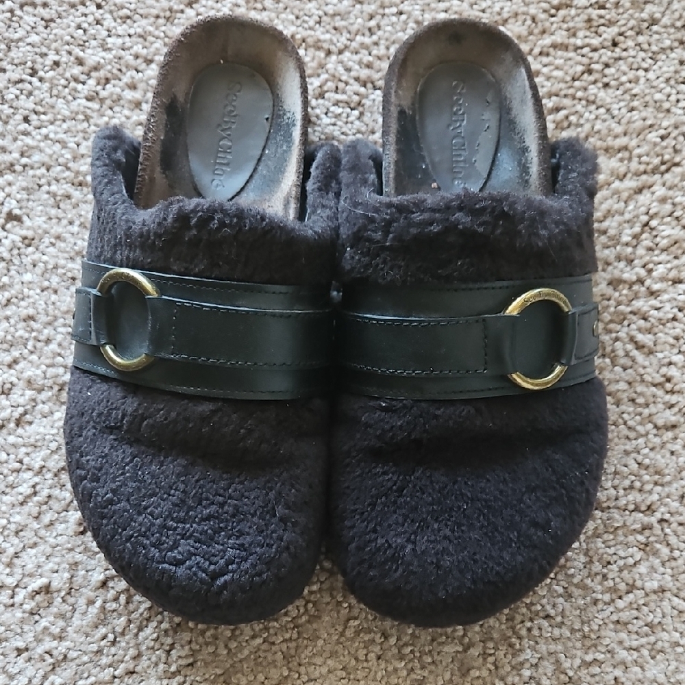 See By Chloe Shearling Gema Mules